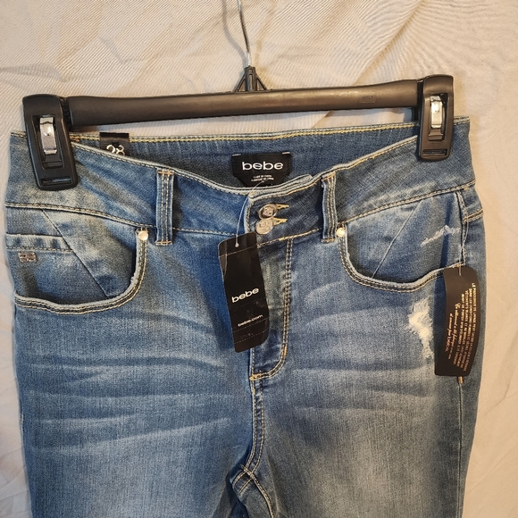 Bebe Distressed Flare Jeans- 28 - Picture 2 of 7